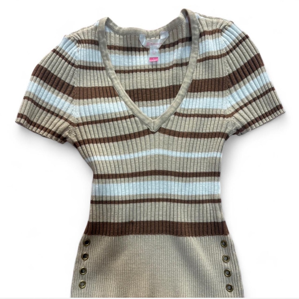 No Boundaries Ribbed Knit Top with Stripes